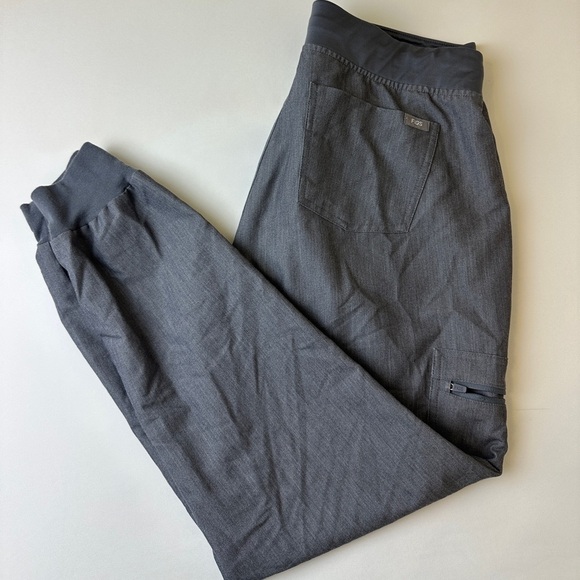 FIGS Technical Collection Pants Womens Medium Gray Drawstring Jogger Scrubs - Picture 1 of 11